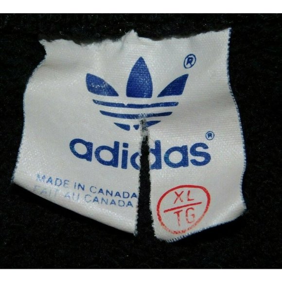 Vintage 90s Adidas Mens XL Black White Red Spellout Crewneck Sweatshirt - Picture 2 of 6